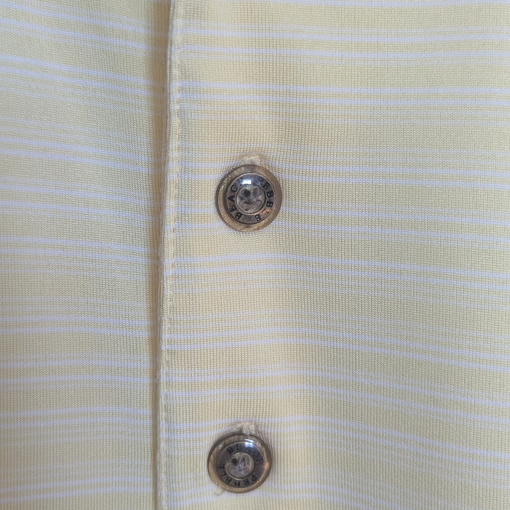 Pebble Beach Light Yellow Men's Large Polo Shirt - Picture 2 of 7